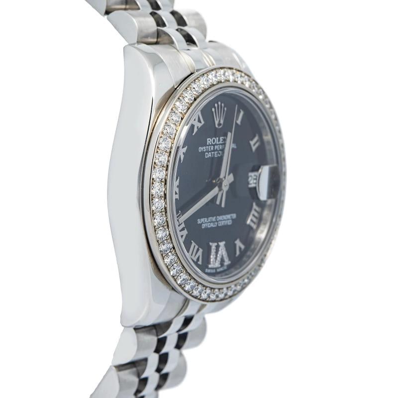 Rolex 178384 2012 Card Jubilee Stainless Steel Black Roman 31mm - 4