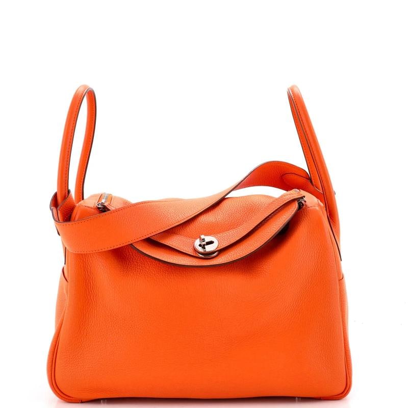 Hermes Lindy Bag Clemence 34: Condition: Pre-owned - Good,Brand: Hermes,Exterior Material: Leather,Style: Satchels,Exterior Color: Orange,Department: Women,Size: 34