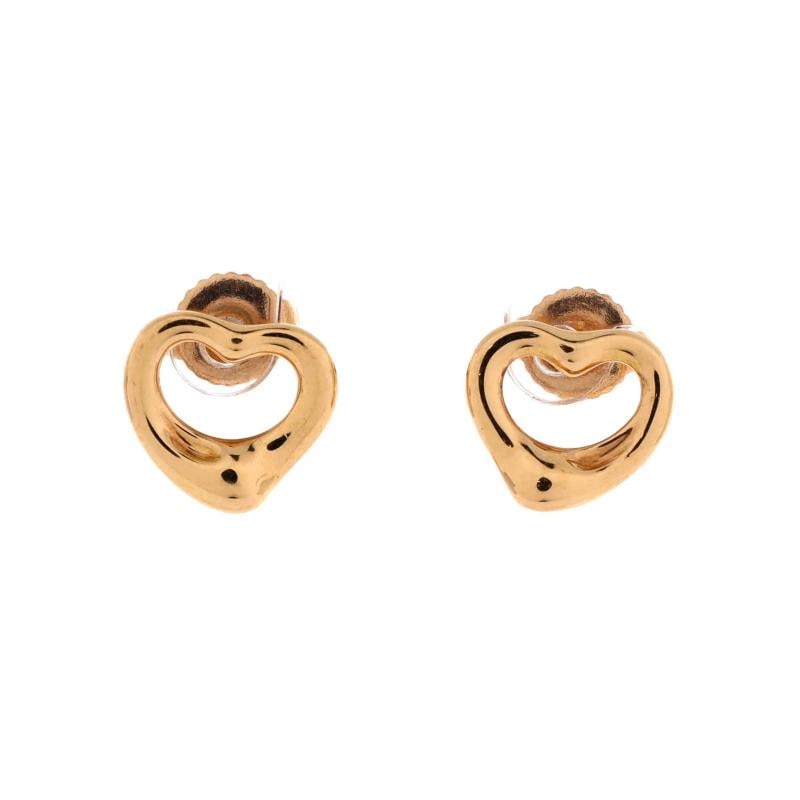 Tiffany & Co. Elsa Peretti Open Heart Earrings 18K Rose Gold 11mm: Condition: Pre-owned - Good,Brand: Tiffany & Co.,Main Stone: Unknown,Metal: 18K Rose Gold,Metal Purity: 18K,Style: Earrings,Type: Earrings,Color: Rose Gold,Material: 18K Rose Gold