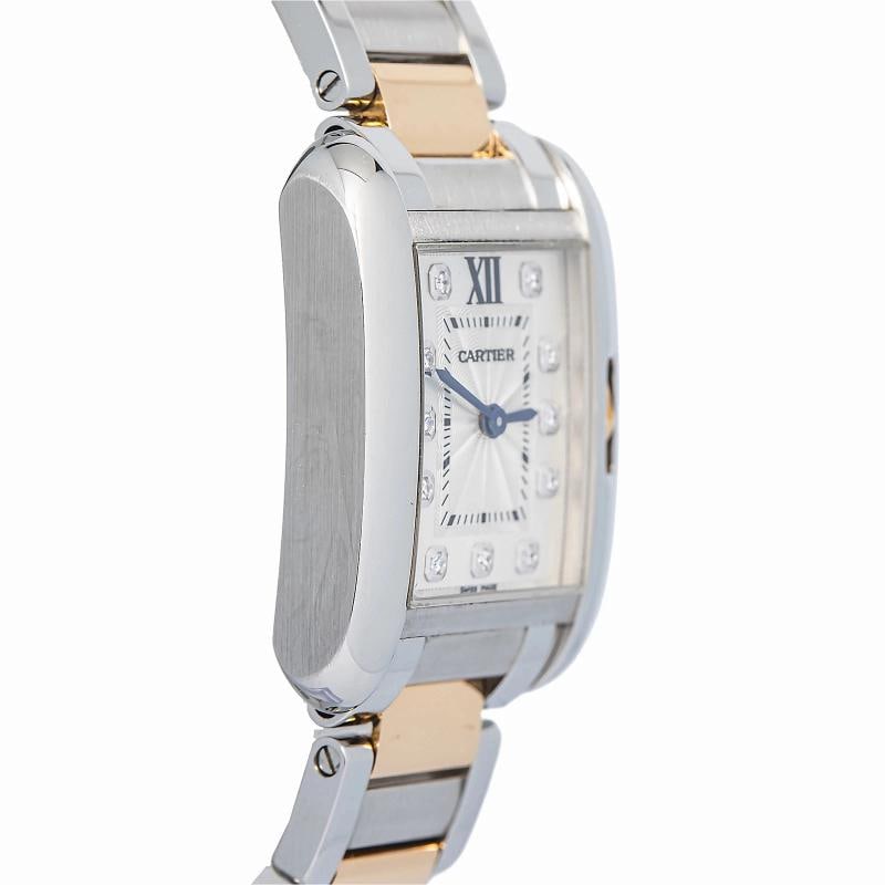 Cartier Tank Anglaise WT100024 Bracelet Stainless Steel Silver Roman Quartz 22mm - 4