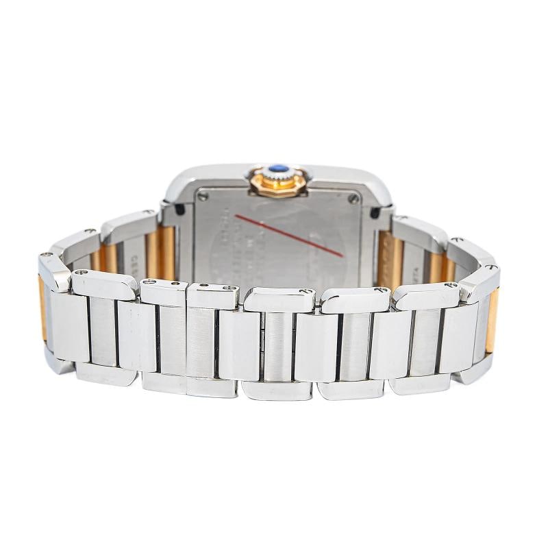 Cartier Tank Anglaise WT100024 Bracelet Stainless Steel Silver Roman Quartz 22mm - 5