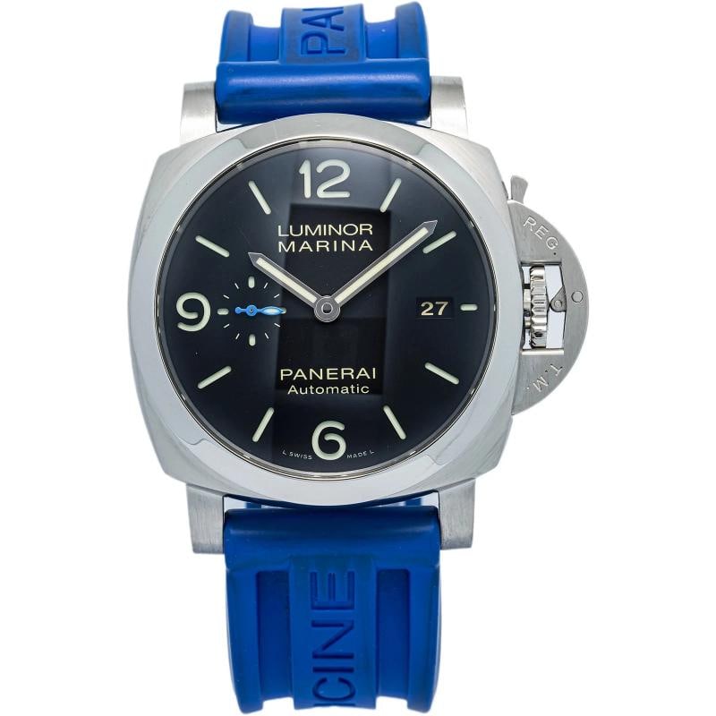 Panerai Luminor Marina PAM01312 1950 Papers Strap Steel Black Arabic 44mm: Condition: Pre-owned - Good: This item has been gently used but is in good condition. IPre-owned - Good: This item has been gently used but is in good condition. It might have a few signs of wear, lik