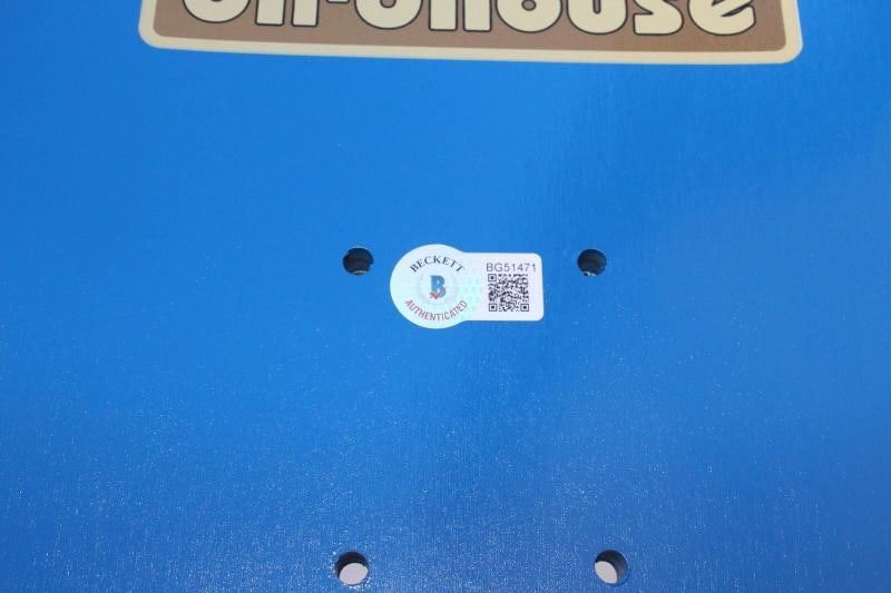 TONY HAWK SIGNED BIRDHOUSE OLD SCHOOL BLUE CREST SKATEBOARD DECK BECKETT COA BAS - 3