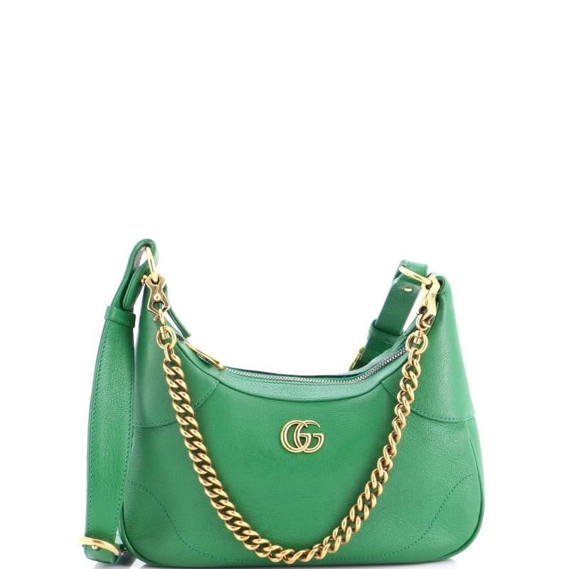 Gucci Aphrodite Shoulder Bag Leather Small: Condition: Pre-owned - Good,Brand: Gucci,Exterior Material: Leather,Style: Shoulder Bags,Exterior Color: Green,Department: Women,Size: Small Estimated Retail Price: $1,980 Condition: Fair. Exterior: s