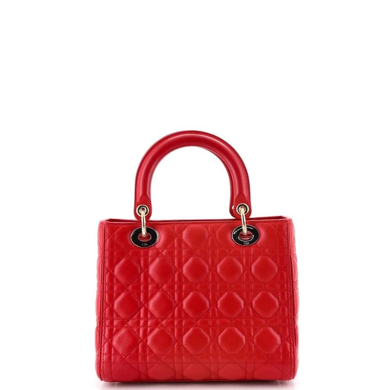 Christian Dior Lady Dior Bag Cannage Quilt Lambskin Medium - 3