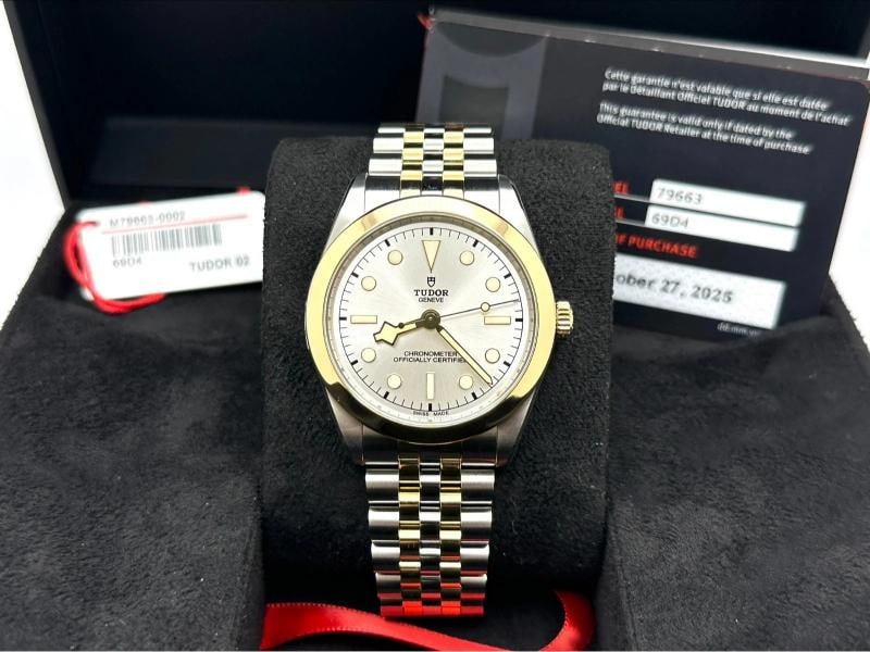 NEW 2025 Tudor 79663 Black Bay 39MM Silver Dial 18K Gold Steel Box Paper - 2