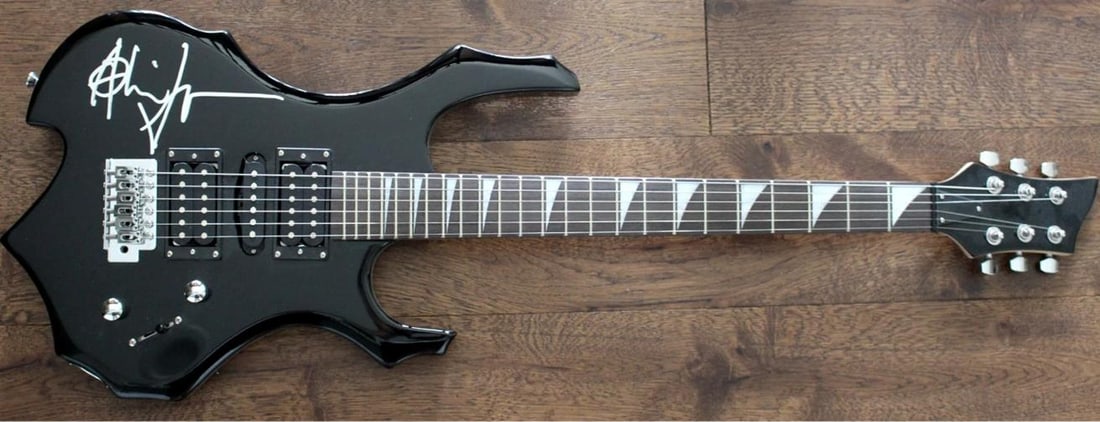 AL JOURGENSEN MINISTRY SIGNED BLACK METAL FLAME F/S ELECTRIC GUITAR BECKETT COA (1 of 7)