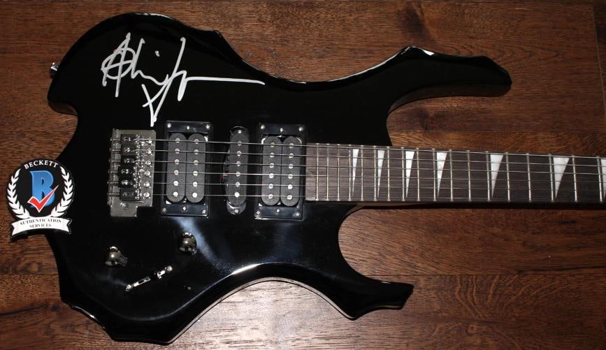 AL JOURGENSEN MINISTRY SIGNED BLACK METAL FLAME F/S ELECTRIC GUITAR BECKETT COA - 4