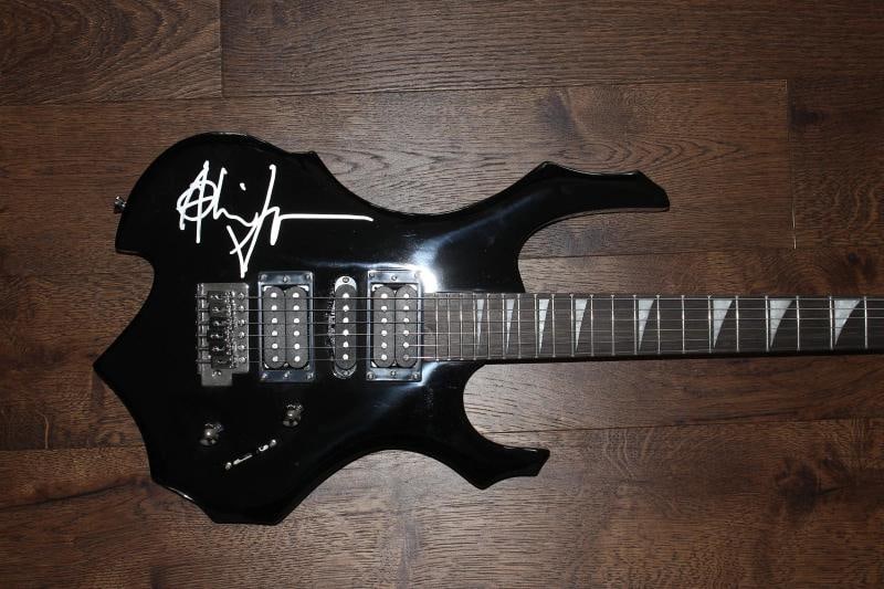 AL JOURGENSEN MINISTRY SIGNED BLACK METAL FLAME F/S ELECTRIC GUITAR BECKETT COA - 6
