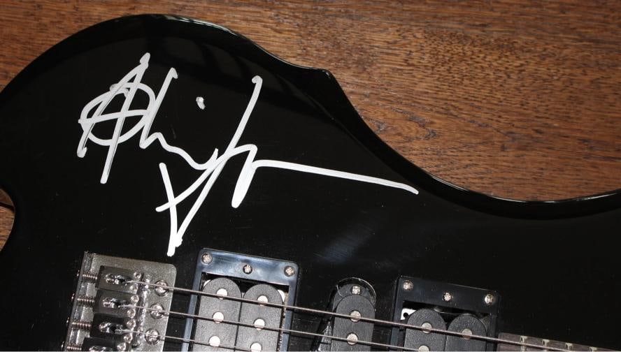 AL JOURGENSEN MINISTRY SIGNED BLACK METAL FLAME F/S ELECTRIC GUITAR BECKETT COA - 7
