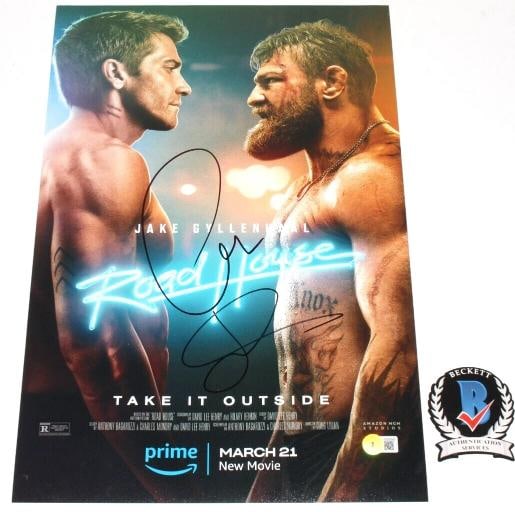 JAKE GYLLENHAAL CONOR MCGREGOR SIGNED ROAD HOUSE MOVIE POSTER BECKETT COA 2024 - 3