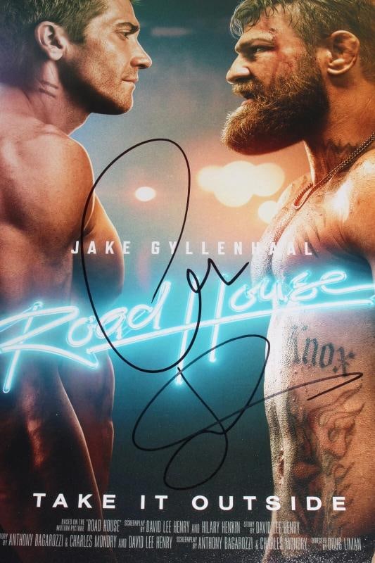 JAKE GYLLENHAAL CONOR MCGREGOR SIGNED ROAD HOUSE MOVIE POSTER BECKETT COA 2024 - 4