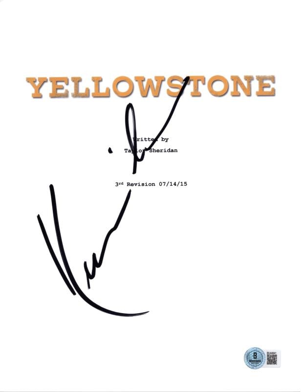 KEVIN COSTNER SIGNED 'YELLOWSTONE' PILOT EPISODE SCRIPT BECKETT BAS COA: Industry: Television,Signed: Yes,Autograph Authentication: Beckett,Object Type: Script,Original/Reproduction: Original,Country of Origin: United States