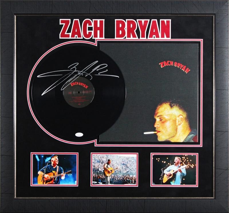 Zach Bryan Signed & Framed Self Titled Vinyl w/ Album Cover JSA #YY61707: Object Type: Record,Industry: Music,Original/Reproduction: Original,Autograph Authentication: JSA,PRODUCT_COA: JSA,PRODUCT_SIGNED_BY_NAME: Zach Bryan,Country of Origin: United States