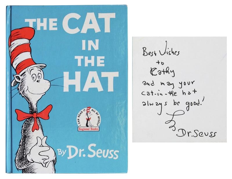 Dr. Seuss "Best Wishes" Signed The Cat in the Hat Hardcover Book BAS #AE13957 (1 of 7)