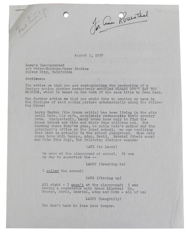 Frank Sinatra Signed 2 Page 8.5x11 Typed Naming Right Release Contract PSA & BAS - 3