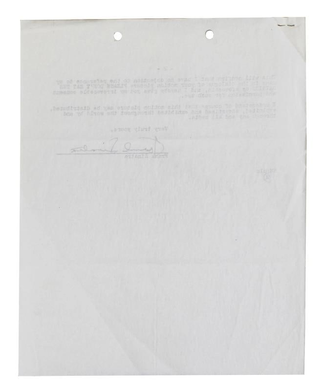 Frank Sinatra Signed 2 Page 8.5x11 Typed Naming Right Release Contract PSA & BAS - 4