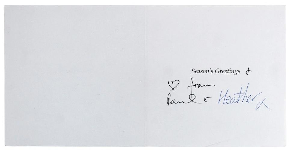 Paul McCartney & Heather Mills Authentic Signed Greeting Card BAS #AB76499 - 3