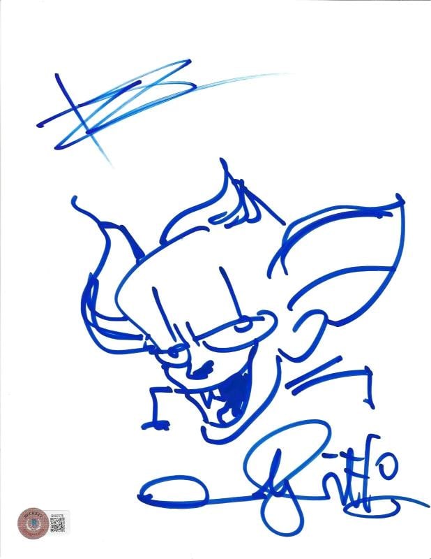 ANDY MUSCHIETTI BILL SKARSGARD SIGNED HAND DRAWN IT PENNYWISE SKETCH BECKETT COA: Industry: Movies,Signed: Yes,Autograph Authentication: Beckett,Original/Reproduction: Original,Country of Origin: United States
