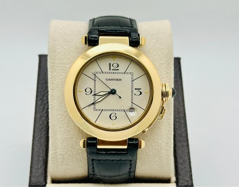 Cartier Pasha 820901 38mm 18K Yellow Gold Leather Strap (1 of 7)