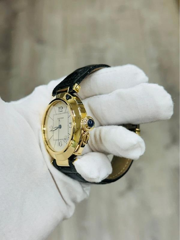 Cartier Pasha 820901 38mm 18K Yellow Gold Leather Strap - 4