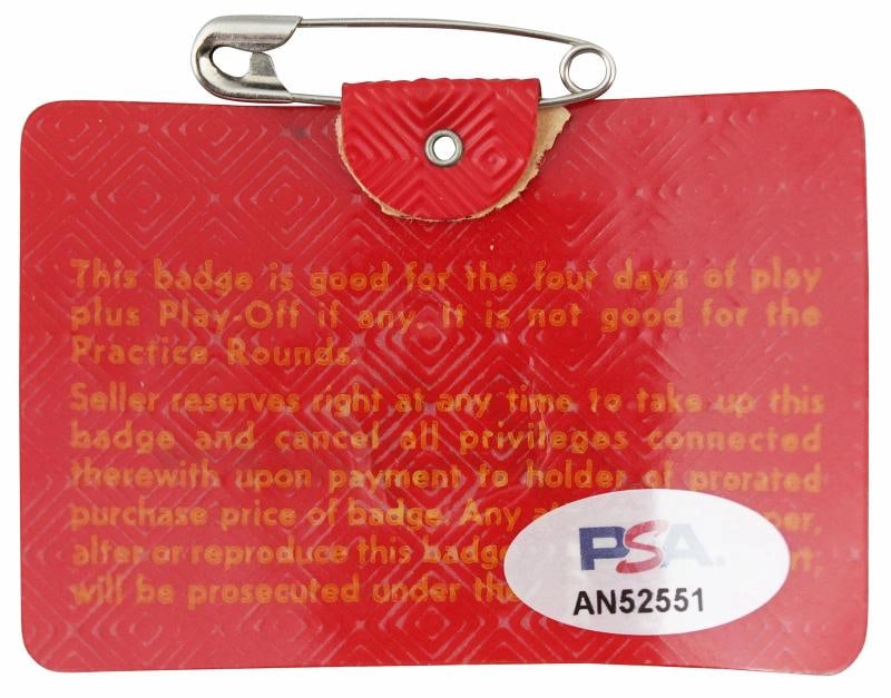 Jack Nicklaus Signed 1972 Masters Augusta Golf Club Badge Ticket PSA #AN52551 - 2
