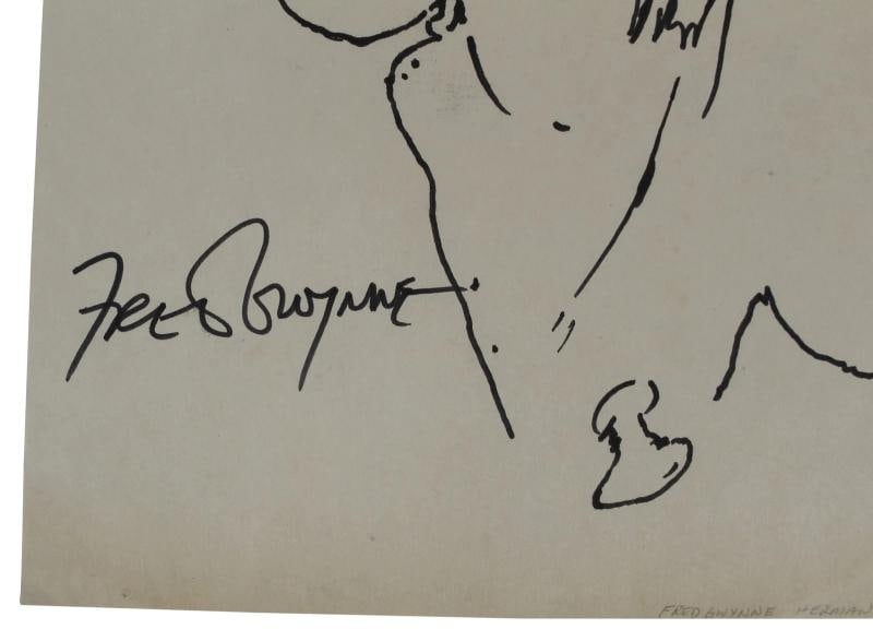 Fred Gwynne Authentic Signed 8.25x11 Herman Munster Sketch BAS #C54783 - 3