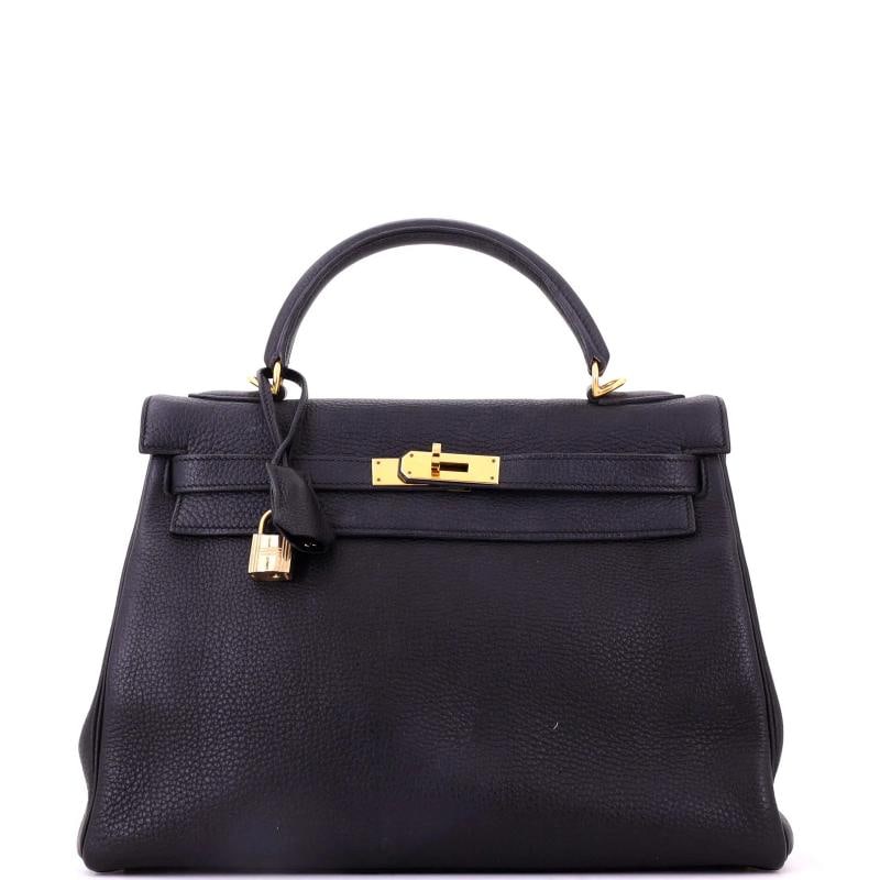 Hermes Kelly Handbag Black Togo with Gold Hardware 32: Condition: Pre-owned - Good,Brand: Hermes,Exterior Material: Leather,Style: Top Handle,Exterior Color: Black,Department: Women,Size: 32,Accessories: Dust Bag, Keys, Clochette, Lock