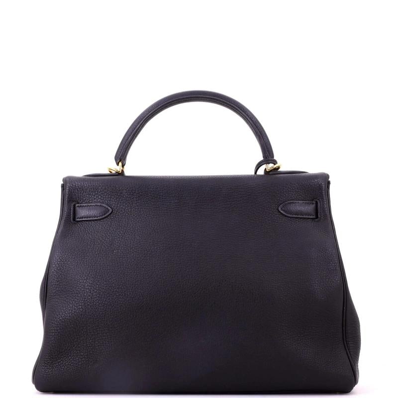 Hermes Kelly Handbag Black Togo with Gold Hardware 32 - 4