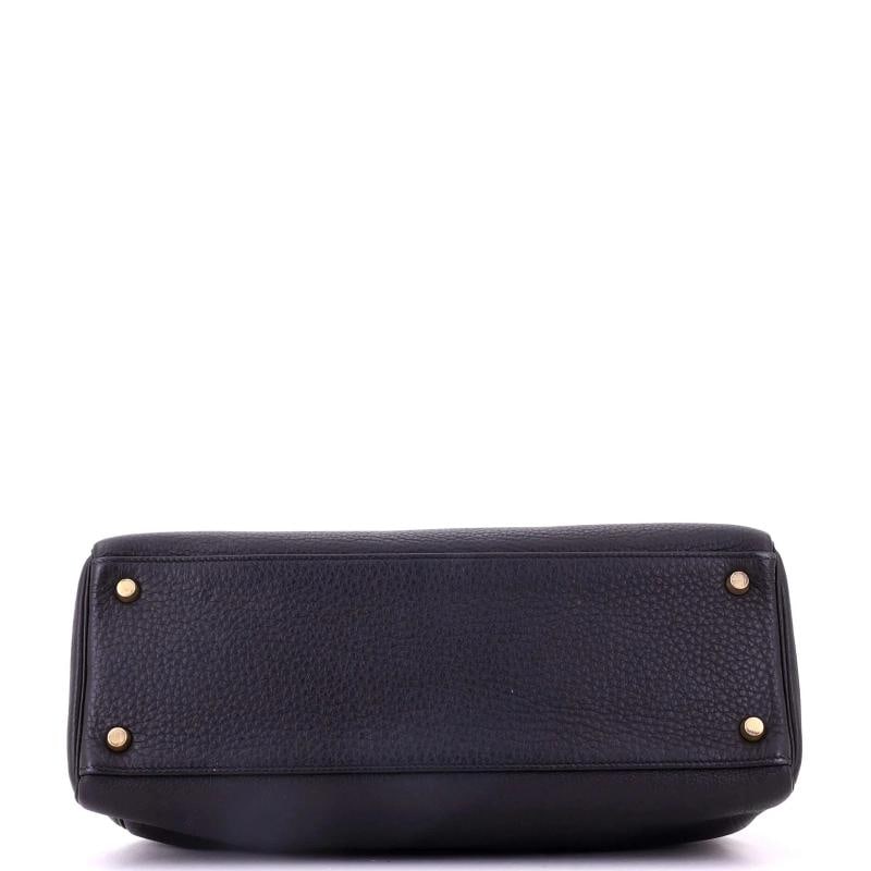 Hermes Kelly Handbag Black Togo with Gold Hardware 32 - 5
