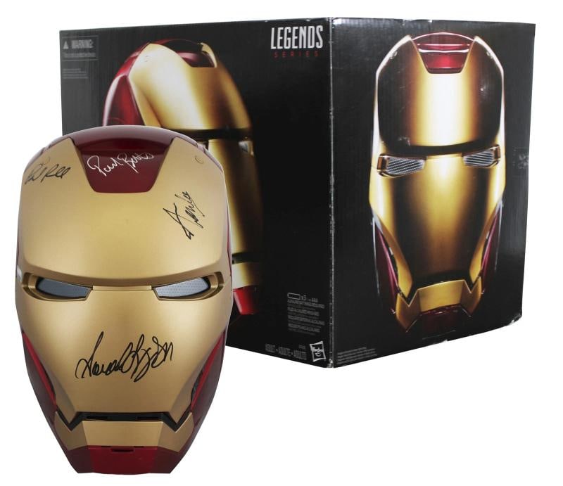 The Avengers (5) Lee, Jackson, Rudd +2 Signed Iron Man F/S Helmet BAS #AE64811 (1 of 11)