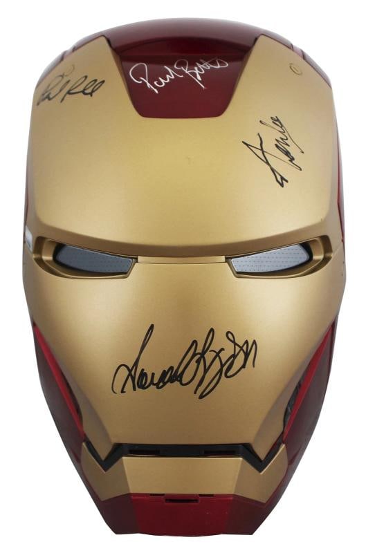 The Avengers (5) Lee, Jackson, Rudd +2 Signed Iron Man F/S Helmet BAS #AE64811 - 2