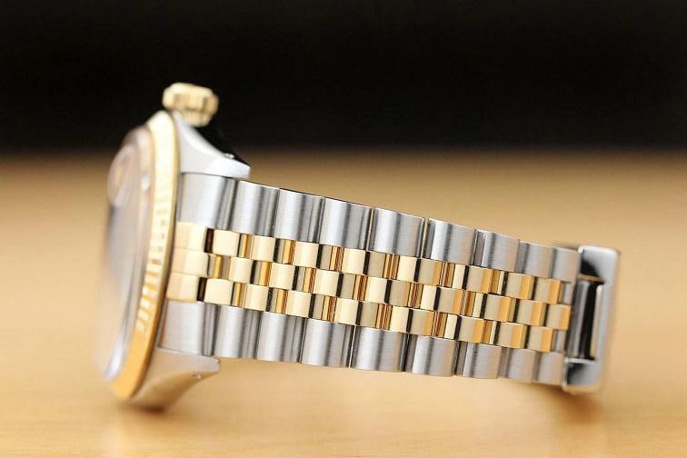 ROLEX MENS DATEJUST 16013 CHAMPAGNE ROMAN 18K YELLOW GOLD STEEL QUICKSET WATCH - 5