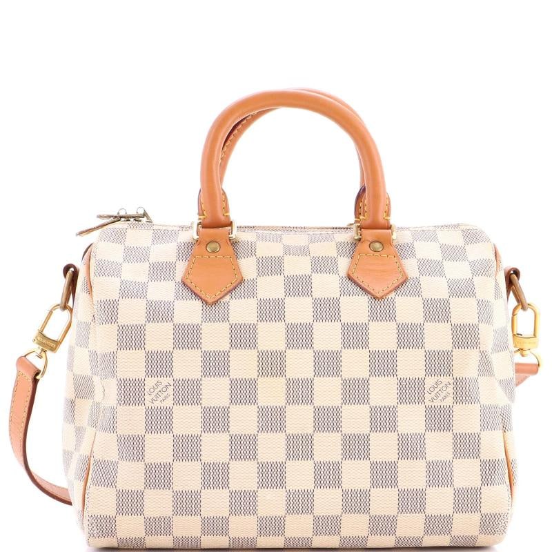 Louis Vuitton Speedy Bandouliere Bag Damier 25: Condition: Pre-owned - Good,Brand: Louis Vuitton,Exterior Material: Canvas Coated,Style: Satchels,Exterior Color: White,Department: Women,Size: 25,Accessories: With Strap Condition: Good. Exterior: