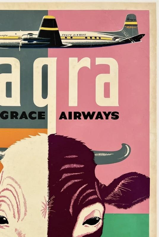 Original Vintage Poster PANAGRA - ARGENTINA - PAN AM Airline Travel Tourism OL - 3