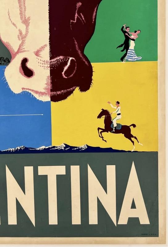 Original Vintage Poster PANAGRA - ARGENTINA - PAN AM Airline Travel Tourism OL - 5
