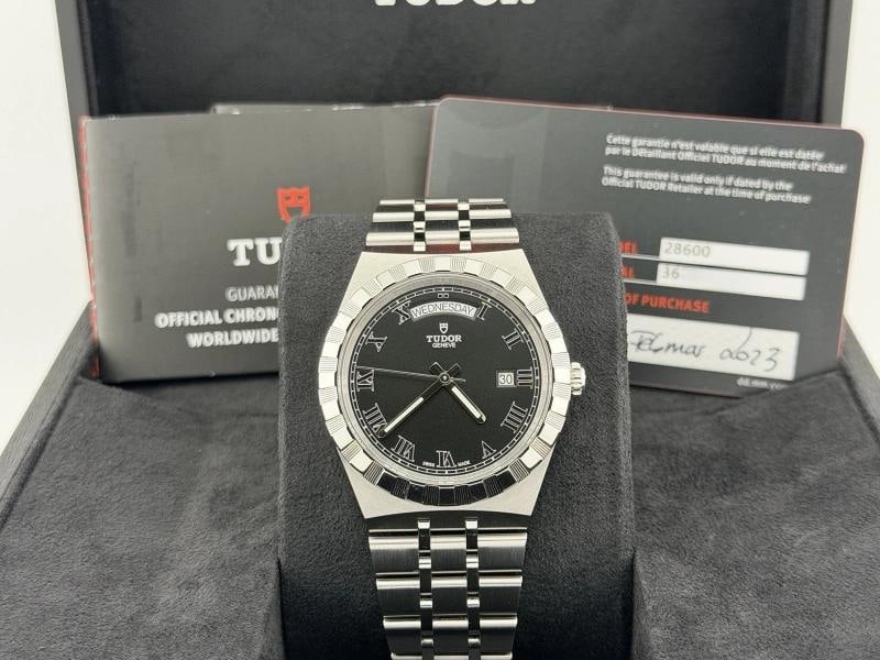 2023 Tudor Royal Day Date 28600 41mm Black Roman Dial Stainless Steel Box Paper - 2