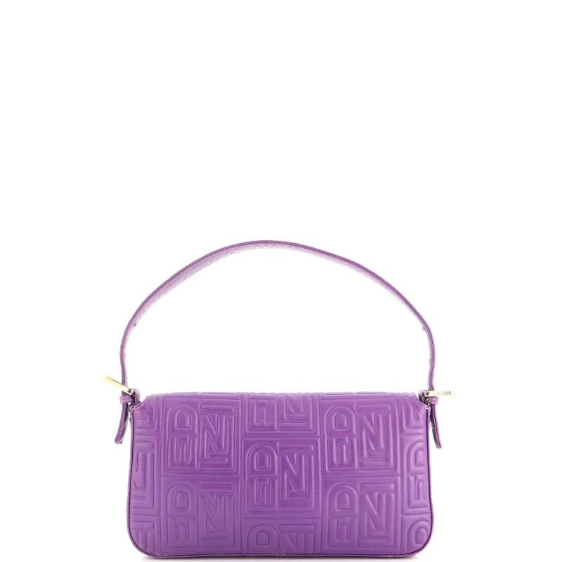 Fendi Baguette Bag Logo Embossed Leather Small - 3