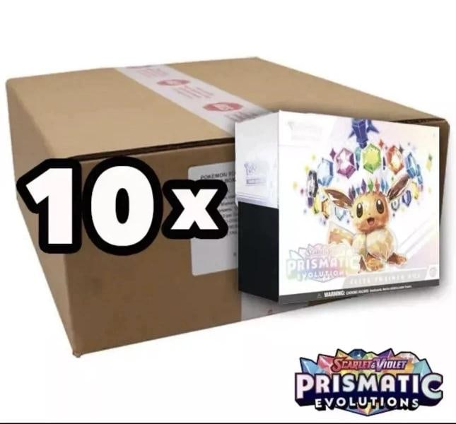 PRISMATIC EVOLUTIONS ETB Elite Trainer Box CASE OF 10 ETBs Sealed PokÃƒÂ©mon: Condition: New/Factory Sealed: A brand-new, unused, unopened, undamaged item (including handmade items). See ... Read moreabout the conditionNew/Factory Sealed: A brand-new, unused, unopened,