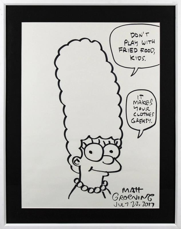 Matt Groening The Simpsons Signed & Framed 18x22 Marge Simpson Sketch BAS LOA: Object Type: Photograph,Autograph Authentication: Beckett,Industry: Movies,Original/Reproduction: Original,PRODUCT_COA: Beckett,PRODUCT_SIGNED_BY_NAME: Matt Groening,PRODUCT_SIGNED_BY_BRAND: The