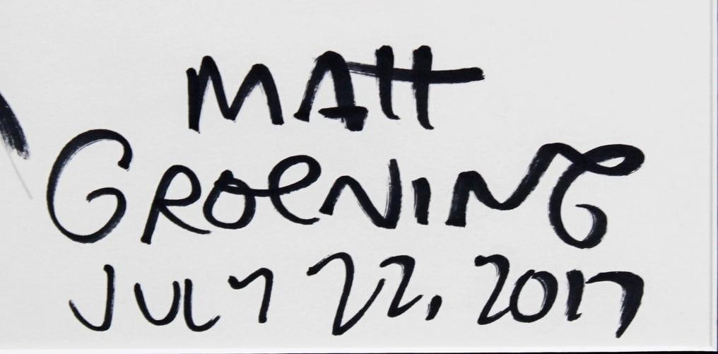 Matt Groening The Simpsons Signed & Framed 18x22 Marge Simpson Sketch BAS LOA - 2