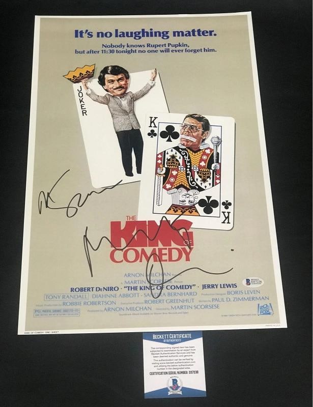 ROBERT DENIRO MARTIN SCORSESE SIGNED AUTO THE KING OF COMEDY 12X18 BECKETT COA 1: Industry: Movies,Autograph Authentication: Beckett,Object Type: Photograph,Original/Reproduction: Original,Country of Origin: United States