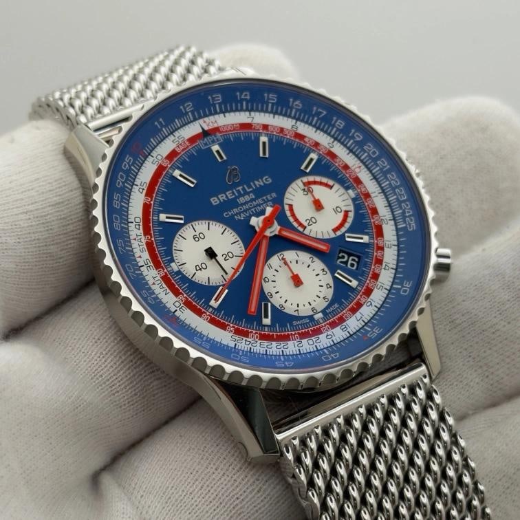 Breitling Navitimer B01 Pan Am Blue Dial AB0121 43mm Stainless Steel Box Paper - 2