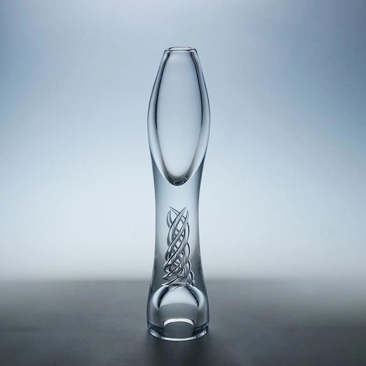Vintage Art Glass Vase 'Twist' by Kari Alakoski for Iittala: Condition: Used,Brand: ArtGlass,Type: Vase A vintage art glass vase of the 'Twist' series designed and blown by Kari Alakoski for Iittala in 1997. Made of thick handblown crystal glass with twisted