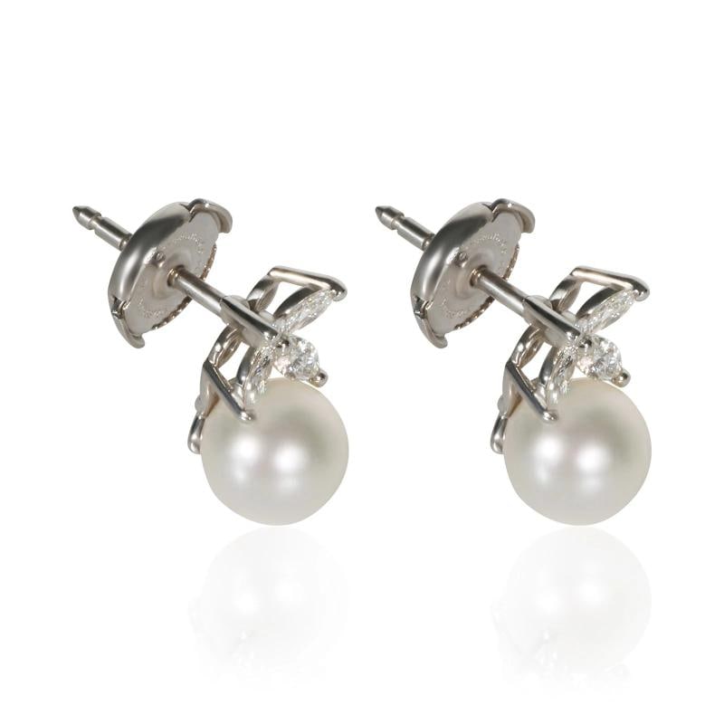 Tiffany & Co. Platinum Pearl and Diamond Victoria Earrings - 2
