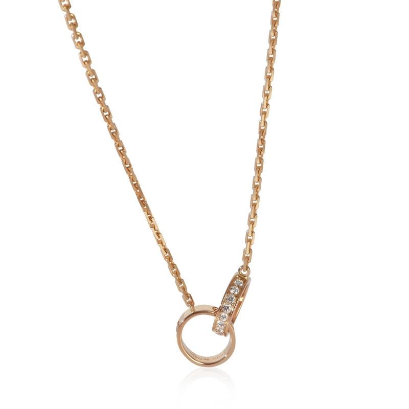 Cartier Rose Gold Diamond Love Necklace: Condition: Pre-owned - Good,Clasp/Buckle Type: Lobster Claw,With Original Box/Packaging: Yes,With Papers: Yes,Side Stone Type: Diamond,Side Stone Weight (cts): 0.22,Metal Purity: 18k,Gross Weight