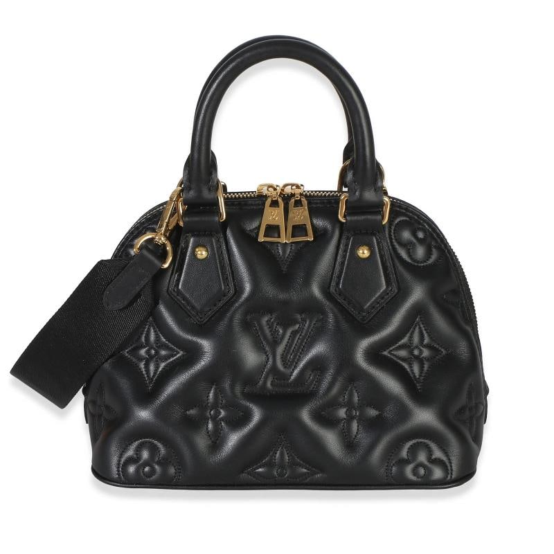 Louis Vuitton Black Bubblegram Calfskin Alma BB: Condition: Pre-owned - Good,Dimensions: 8.75 x 6.5 x 4.25,Handbag Accessories: Box;Dustbag;Removable Strap,Bag Width: 8.75 in,Bag Depth: 4.25 in,Bag Height: 6.5 in,Department: Unisex,Style: Top