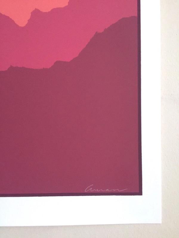 POSTMODERN 1980'S ANGELA AMAN RAINBOW RIDGE DIPTYCH LMT EDTN SILKSCREEN PRINTS - 11