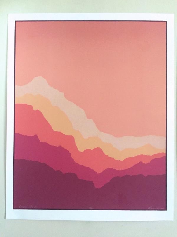 POSTMODERN 1980'S ANGELA AMAN RAINBOW RIDGE DIPTYCH LMT EDTN SILKSCREEN PRINTS - 3