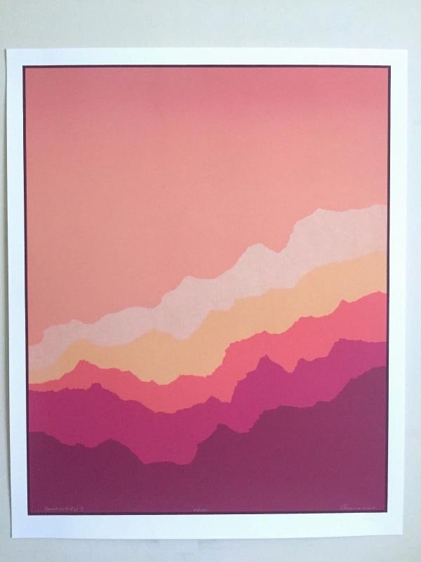 POSTMODERN 1980'S ANGELA AMAN RAINBOW RIDGE DIPTYCH LMT EDTN SILKSCREEN PRINTS - 4